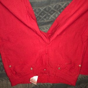 Bright red pants
